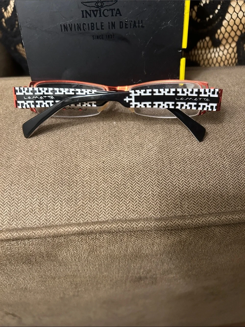 Lamatta Red Semi-Rimless Reading Glasses